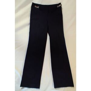 ELLEN TRACY HIGH RISE BLACK DRESS PANTS WITH CHAIN WOMENS SIZE 2